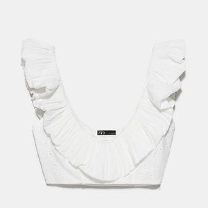 NWT Zara Eyelet Crop Top